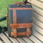 Full-Grain Color Contrast Leather Backpack and Crossbody Bag for Men and Women - Durable, Stylish with 3 in 1 Option
