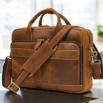 Full-Grain Leather Messenger Bag with Oil Pull-Up Finish- Perfect for Work and Travel
