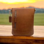 Genuine Oil Pull-Up Leather Crossbody Bag – Full Flap, Stylish & Spacious