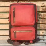 Full Grain Color Contrast Leather Backpack for Men and Women - 3 in 1 Optioned