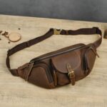 2-in-1 Oil Pull-Up Leather Sling & Waist Bag – Stylish & Versatile Travel Companion