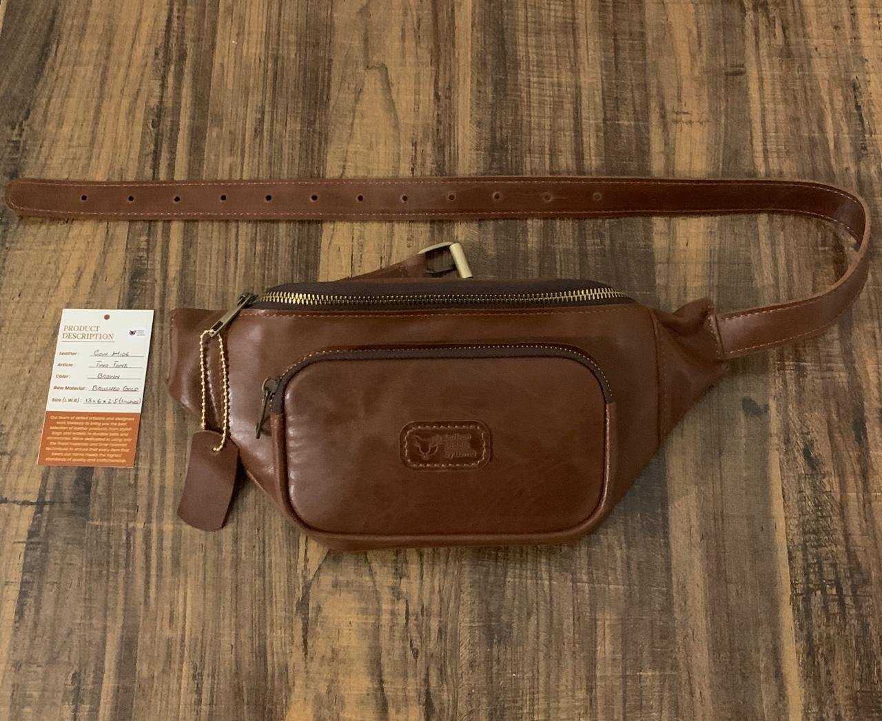 Design 2.1 2-in-1 Oil Full Grain Leather Sling & Waist Bag – Elegant & Versatile Travel Companion - Image 1