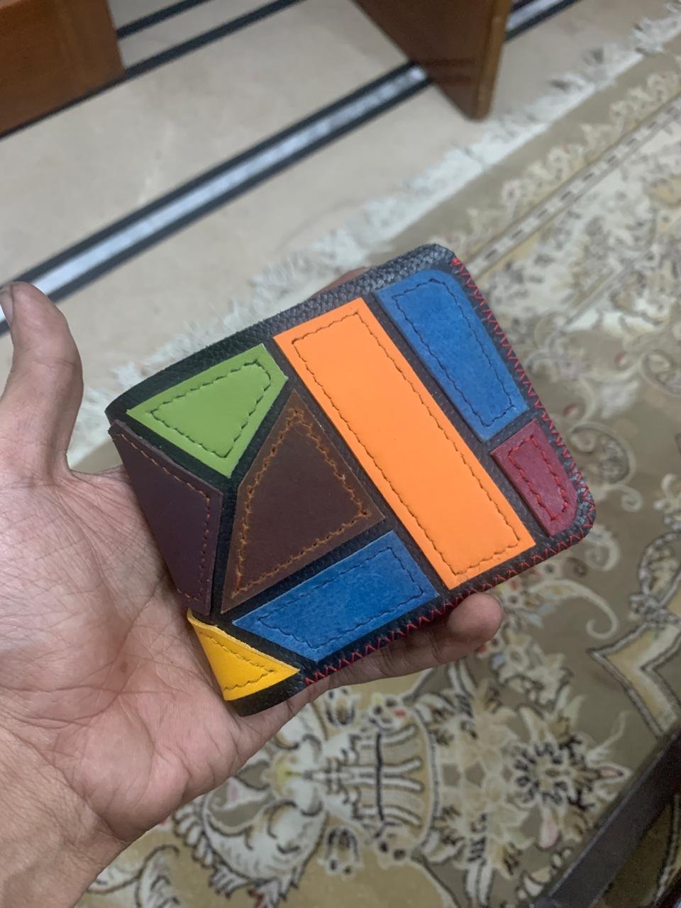 Design 9.1 Hand Stitched Leather Wallet – Unique Design & Durability - Image 1
